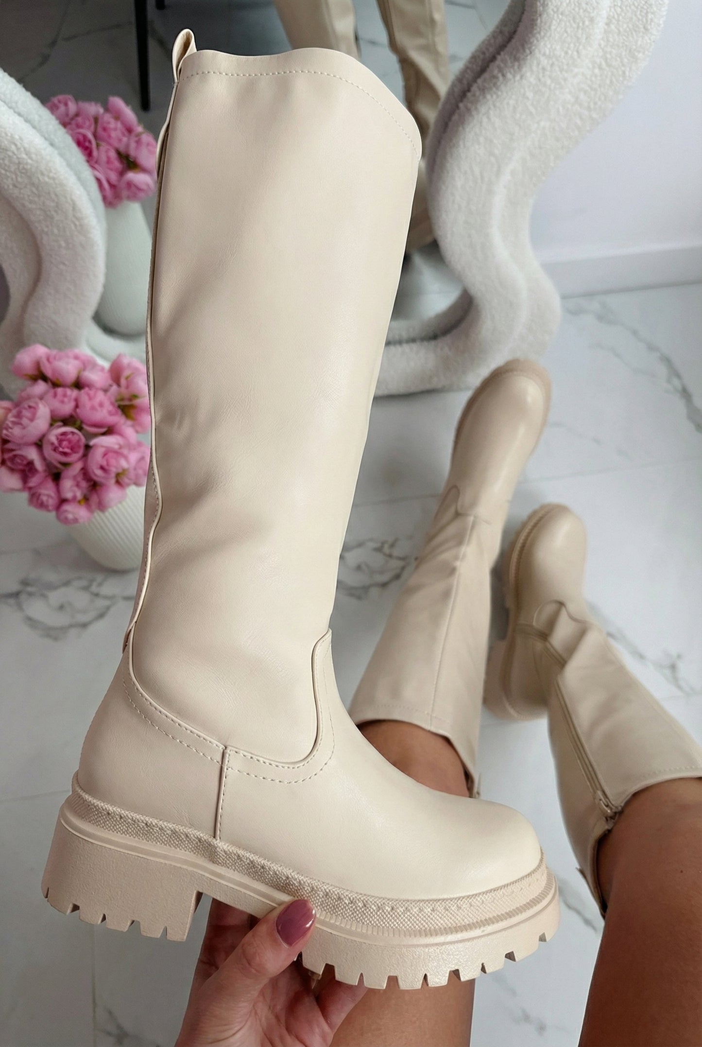 Anita | Botas Altas Negras De Cuero