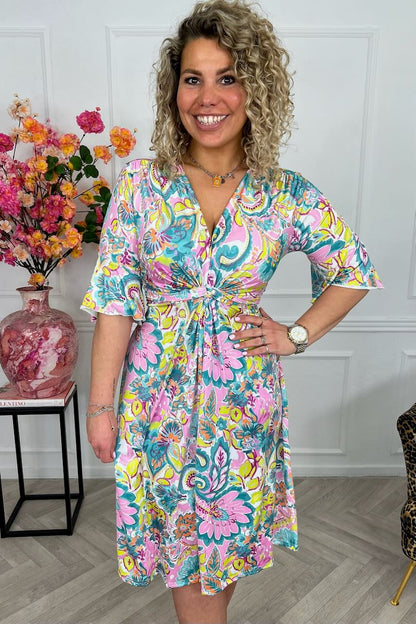 Paula | Vestido corto floral multicolor