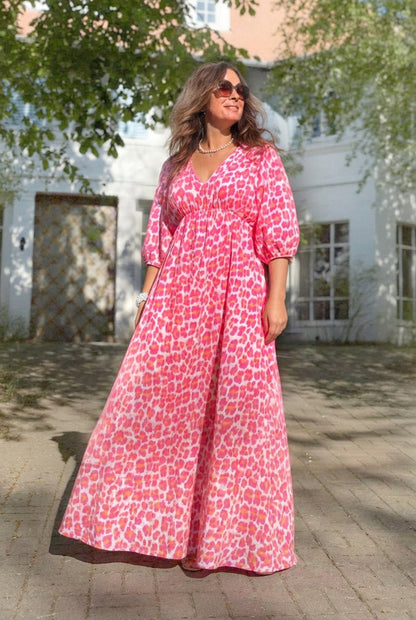 Valeria | Vestido de mujer con cuello en V y estampado