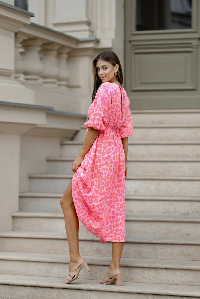 Valeria | Vestido de mujer con cuello en V y estampado