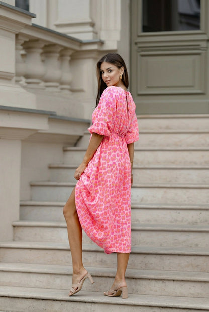 Valeria | Vestido de mujer con cuello en V y estampado