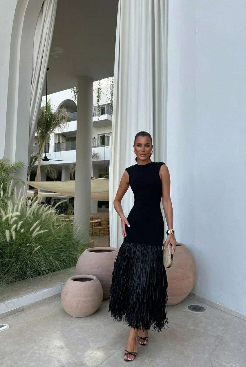 Ana | Vestido Largo De Flecos