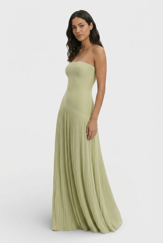 MAYA | Vestido maxi sin mangas de cintura caída