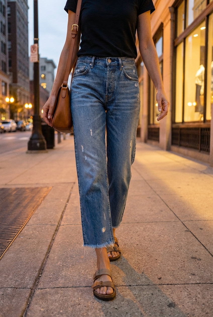 Valeria | Vaqueros rectos tobilleros