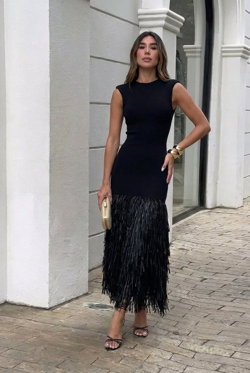 Ana | Vestido Largo De Flecos