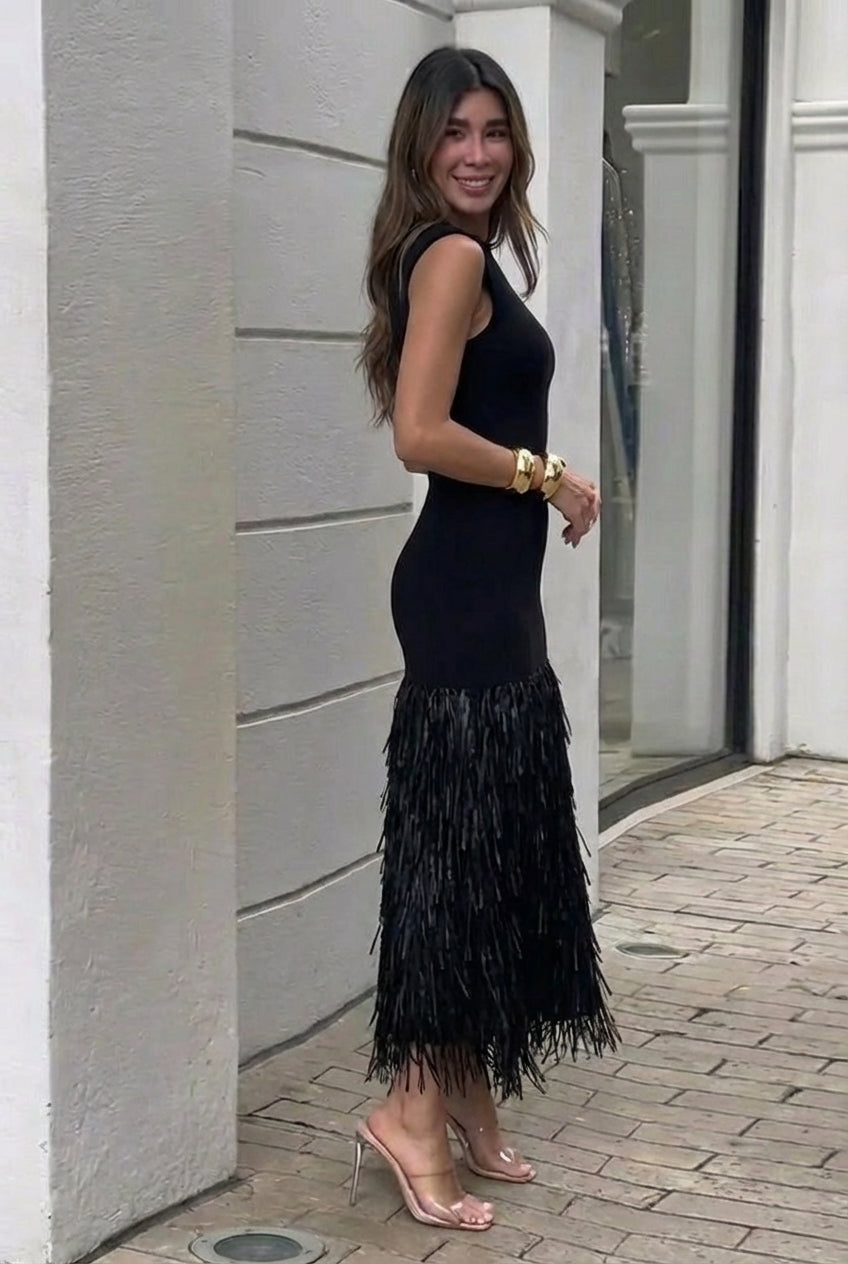 Ana | Vestido Largo De Flecos