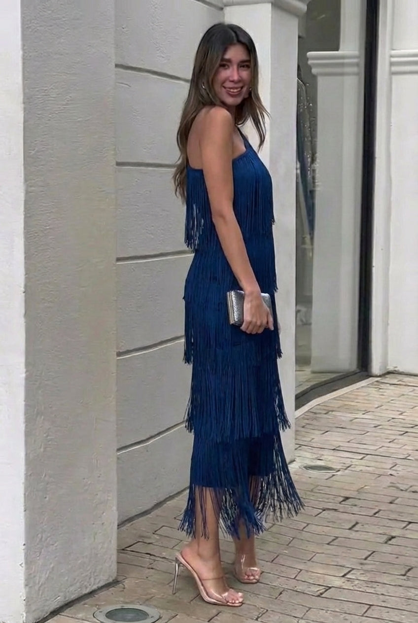 Irene | Vestido Asimétrico de Flecos