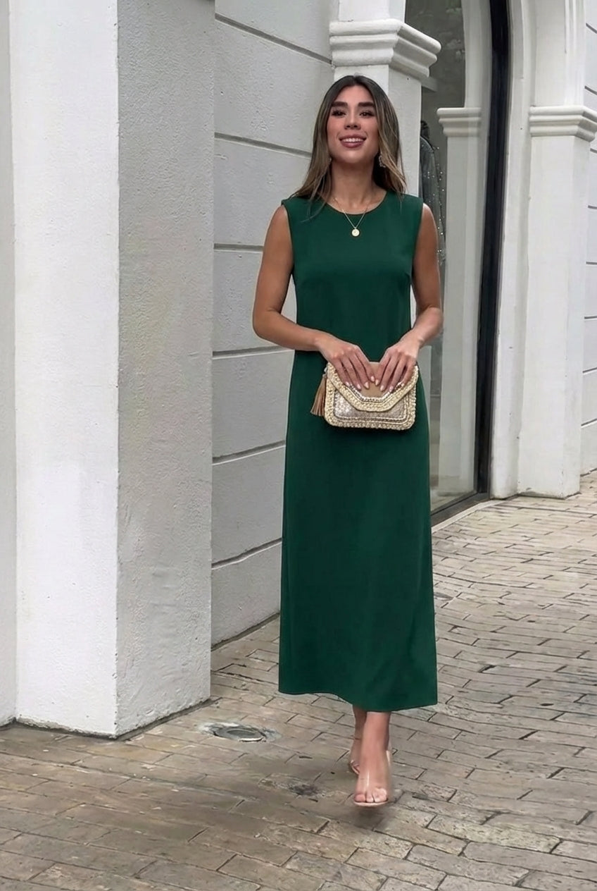 Inma | Vestido largo fluido antiarrugas