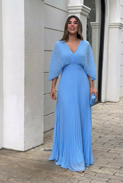 Natalia | Vestido largo plisado elegante