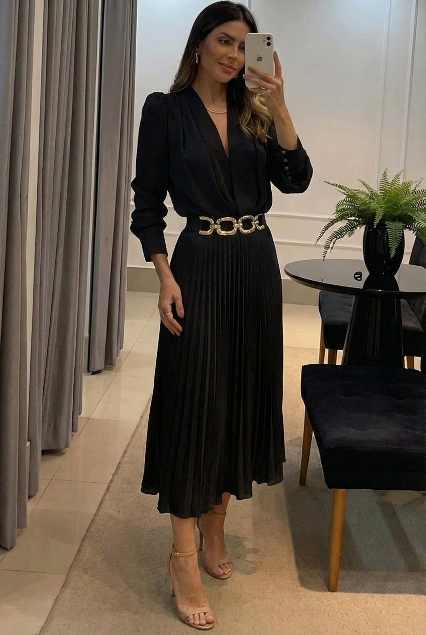 Esperanza | Vestido largo plisado