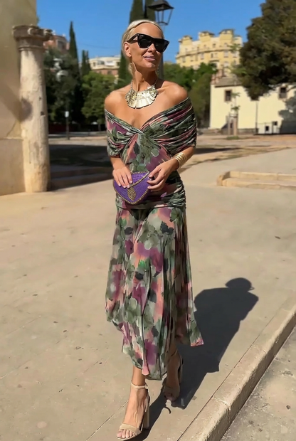 Lola | Vestido largo de fiesta elegante con cuello en V