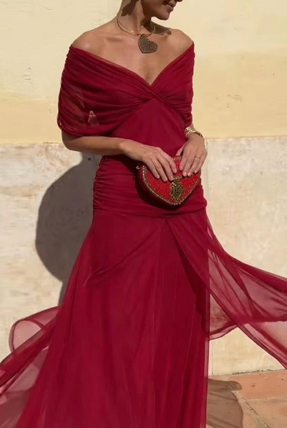 Lola | Vestido largo de fiesta elegante con cuello en V