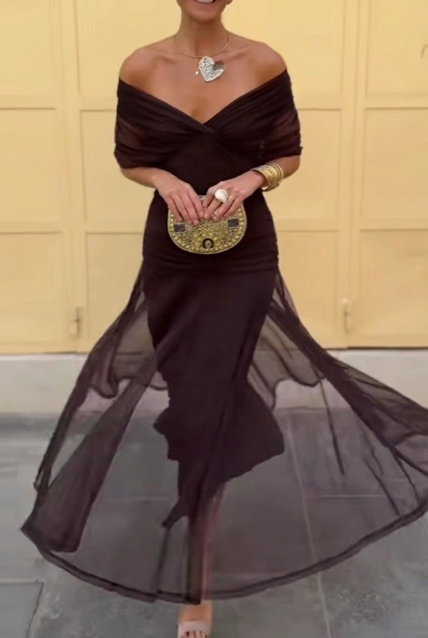 Lola | Vestido largo de fiesta elegante con cuello en V