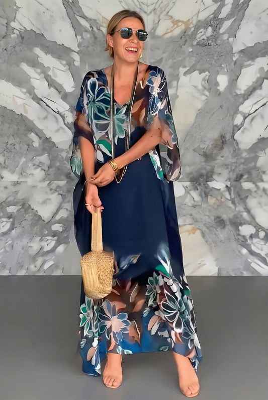 Sara | Vestido floral en algodón y viscosa