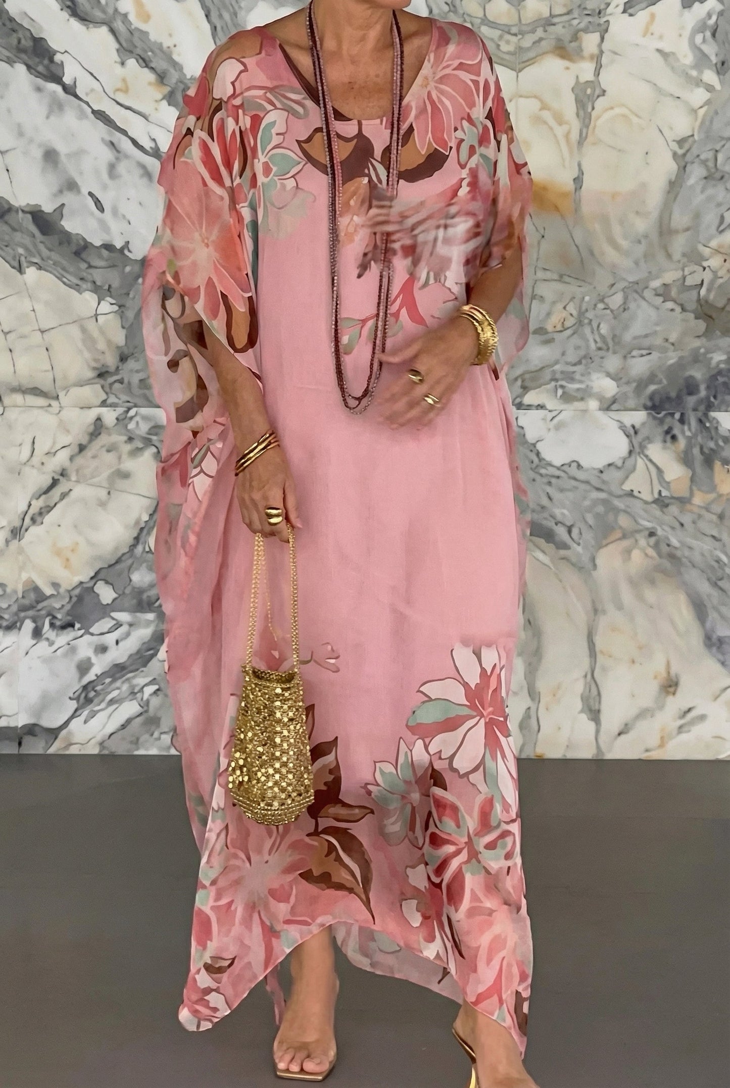 Sara | Vestido floral en algodón y viscosa