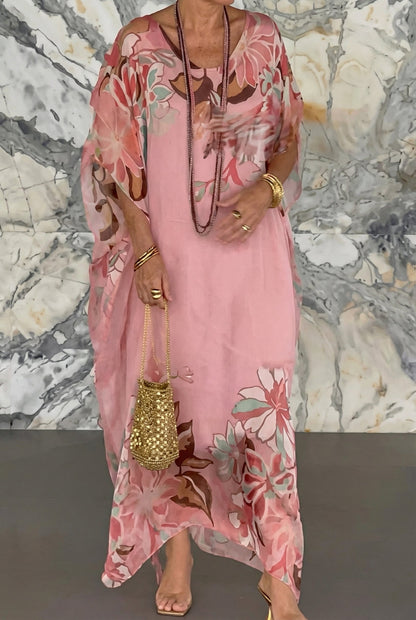 Sara | Vestido floral en algodón y viscosa