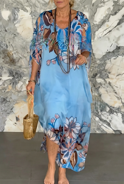 Sara | Vestido floral en algodón y viscosa