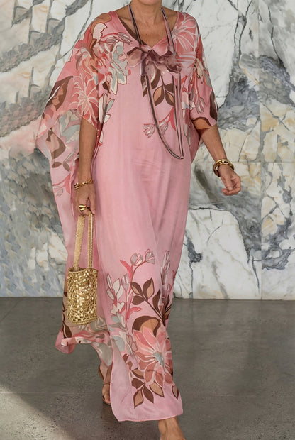 Sara | Vestido floral en algodón y viscosa